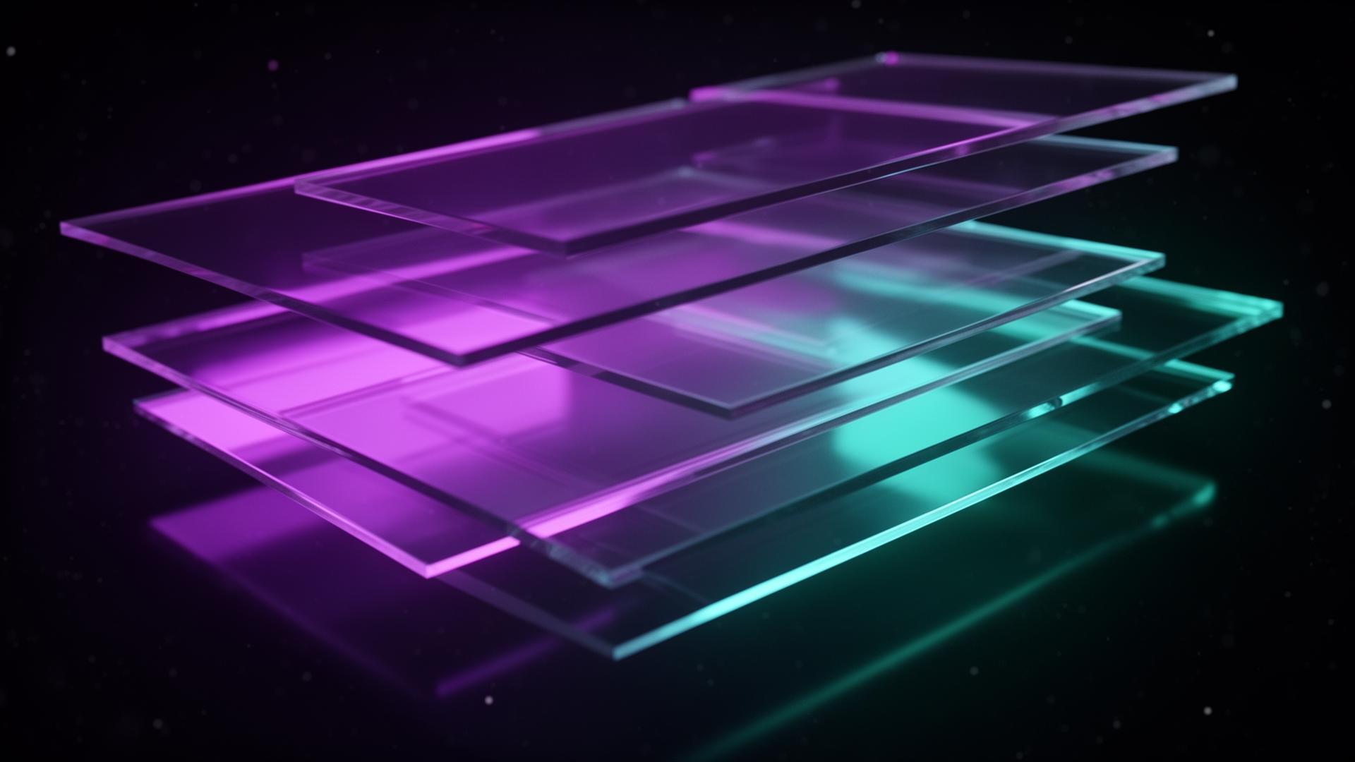 Layered glass panels representing modern web design